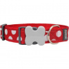 Obojok RD 40 mm x 37-55 cm - White Spots on Red