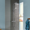 HANSGROHE Croma E Showerpipe EcoSmart nástenný sprchový systém s termostatom, horná sprcha 1jet 280 x 170 mm, ručná sprcha 3jet, chróm, 27660000