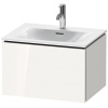 DURAVIT L-Cube závesná skrinka pod umývadlo, 1 zásuvka, 620 x 481 x 400 mm, biela vysoký lesk, LC613502222