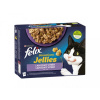 Felix Sensations Jellies jahňací, makrela, sleď a morčací 12 x 85 g