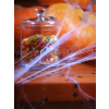 Pavučina - HALLOWEEN - biela s pavúkmi, 60 gram. syntetické vlákno