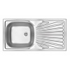 Nerezový drez s odkvapkávačom TECHNO 860, do skrinky šírka 50 cm, 860x435x160 mm