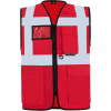 KORNTEX HI-VIS KXMF BERLIN / Reflexná multifunkčná vesta - red XXL