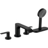 HANSGROHE Vivenis 4-otvorová batéria na okraj vane, s telesom sBox, vyloženie výtoku 200 mm, matná čierna, 75444670