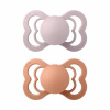 Bibs symetrické cumlíky silikón 2 ks Supreme 6-36 mesiacov Pink-plum-peach