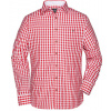 James&Nicholson Pánska kockovaná košeľa JN638 Red 3XL