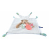 Plyšový medvedík na maznanie White Bear Flat Comforter Doudou et Compagnie s QR kódom na rozprávky biely 25 cm od 0 mes