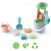 Woopie Green Set do piesku 9 ks s vedierkom a mlynčekom z Bio materiálu
