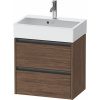 DURAVIT Ketho 2 závesná skrinka pod umývadlo Compact, 2 zásuvky, 584 x 390 x 549 mm, orech tmavý, K25273021210000