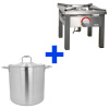 TECHNICA [Set] Vysoký hrniec s objemom 50,2 l a priemerom 400 mm s vekom z nehrdzavejúcej ocele + Plynový sporák 400x400x350 mm, 6,5 kW