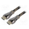 Cable HDMI 2.1 HDMI plug,both sides polyamide 3m black 28AWG
