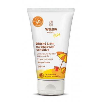 WELEDA, spol. s r.o. Detský krém na opaľovanie SPF 50 sensitive 50 ml Weleda