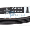 Klínový řemen 1236 J4 EL pro vrchem plněné pračky Whirlpool, Indesit, Bauknecht WTL 60812 C00315247