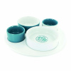 Pick and Drink keramický set – 4 misky a servírovací tanier – modrá