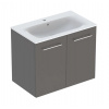 Geberit Selnova Square Umývadlová skrinka 64x79x48 cm, s umývadlom, 2 dvierka, lávová mat 501.257.00.1