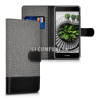 Kožený obal Huawei Nova – Wallet Canvas – šedá