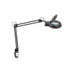 LED lampa s lupou Phobos, s upínacou svorkou, čierna