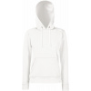 FRUIT OF THE LOOM CLASSIC LADY-FIT HOODED SWEAT / Dámska mikina s dvojvrstvovou kapucňou - biela L