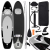 vidaXL Nafukovací Stand up paddleboard čierny 300x76x10 cm 93384
