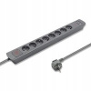 NAPÁJACIA LIŠTA QOLTEC / 8 + 2 USB/ 1,8 M ŠEDÁ