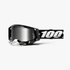100% Racecraft 2 Black Mirror Silver Lens