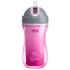Chicco termo fľaša netečúca so slamkou 266ml ružová