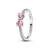 PANDORA prsten Třpytivá růžová mašlička 56 193510C01-56