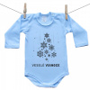 Boodyy Modré body s dlhým rukávom Veselé Vianoce 80 (9-12 mesiacov)
