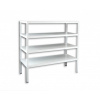 Skrutkovaný regál s kovovými policami Biedrax, biely - 50 x 130 x 150 cm, 4 police