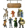CUKROVÁ TLAČ jedlý obrázok na tortu Cukrová hmota SHREK FIONA OSLÍK SADA #6