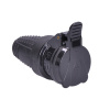 Solight zásuvka do vlhka, priama, IP44, čierna P77