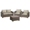 Záhradný set Keter California set stôl + 2 kreslá + dvojsedadlová pohovka cappuccino