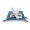Plyšový medvedík na maznanie Bear Blue Flat Comforter Doudou et Compagnie s QR kódom na rozprávky modrý 25 cm od 0 mes