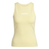 adidas Essentials Linear Slim Cotton Tank Top Womens Powder Yellow S (8-10)