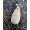 Fosilný koral prívesok kvapka (35 x 17 x 7 mm)