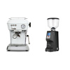 Ascaso Dream ONE, Cloud White + Eureka Atom Specialty 65, black