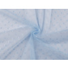 Tyl jemne pružný s bodkami modrá svetlá 1m