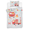 DETEXPOL Bambusové obliečky do postieľky Hasiči sivá Bavlna, Bambus, 100/135, 40/60 cm