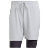 Pánske šortky Adidas Tennis Aeroready Shorts and Tight Set - Sivý (XXL)