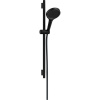 HANSGROHE Rainfinity sprchová súprava, ručná sprcha 3jet EcoSmart priemer 132 mm, 65 cm sprchová tyč Puro S, jazdec s tlačidlom Push a textilná sprchová hadica 160 cm, matná čierna, 28746670