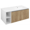 Sapho LOREA skrinka s umývadlom 101x46x51,5cm (20+80 cm), pravá, dub Alabama/biela matná LE080-2231-R-02