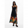 Dámské šaty DESIGUAL 25SWMW08 2000 SWIM BELICE DRESS 2000 BLACK velikost S