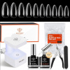 Sada na gélové nechty Modelones Gel x Nail Kit s tipmi a lepidlom, gélová sada so 4-v-jednom nechtovým náterom
