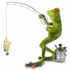 Figúrka Art-Pol žaba rybár, 14,5x15x9 cm