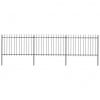 vidaXL Oceľový záhradný plot so špicatými vrchmi čierny 5,1x1,2 m - Čierna - 203042-136728