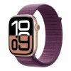 Apple Watch Series 10 GPS 46mm Rose Gold Aluminium Case with Plum Sport Loop MWWV3QC-A