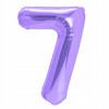 Balón Fóliový Číslo 7 SEDEM Narodeniny FIALOVÝ Hel Dekorácia Párty 100 cm