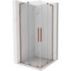 Mexen Velar L Duo posuvný sprchový kút 80 x 80 cm, transparentný, brúsená meď - 871-080-080-02-03-65