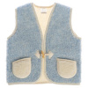 Ako v perinke Detská vlnená vesta z ovčej vlny modrá XL