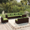 vidaXL 8-dielna záhradná sedacia súprava s vankúšmi polyratan hnedá